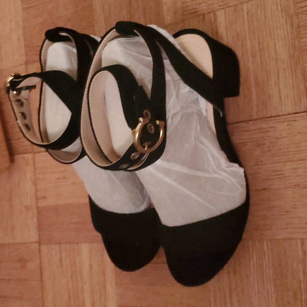 Coach Serena Suede Sandal Black size 6